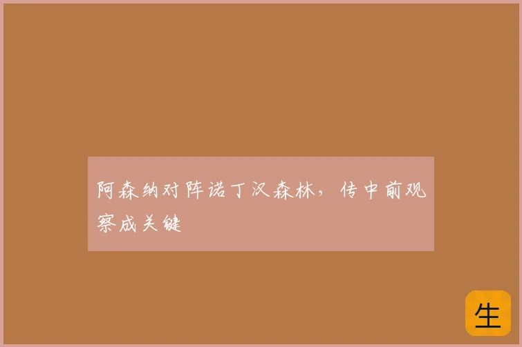 阿森纳对阵诺丁汉森林，传中前观察成关键